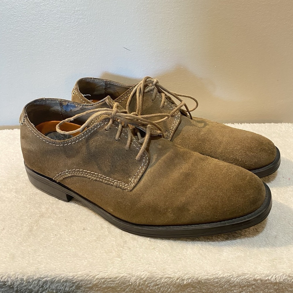 Hush Puppies Shoes Detroit Plain Toe Oxford Brown Suede, Size 11.5 M HPO Flex